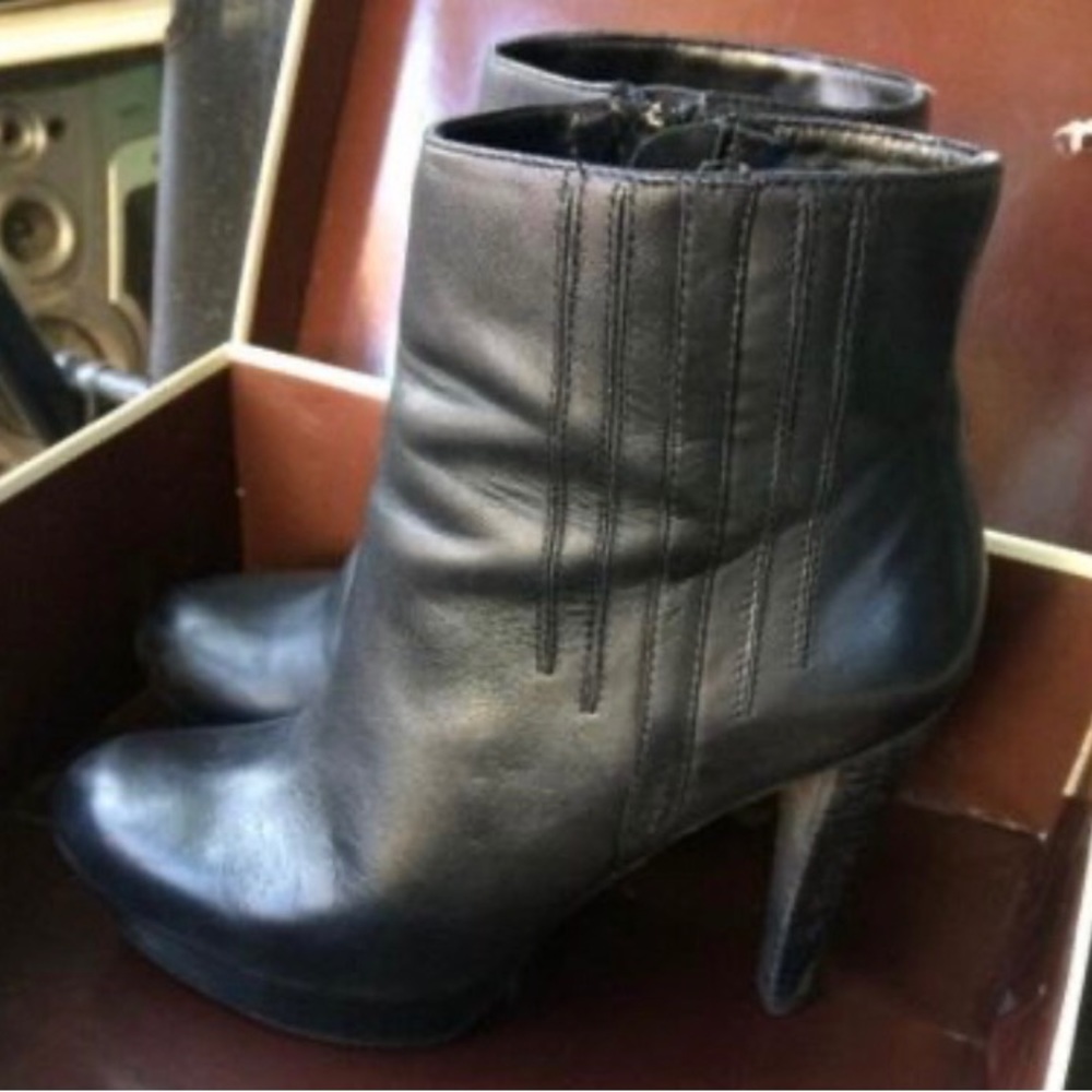 BCBG Black Leather high heel Boot